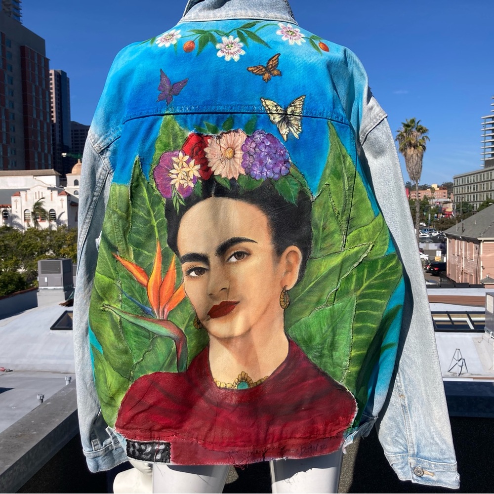 Hand Painted Frida Kahlo Jacket